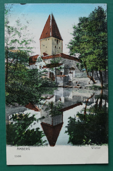 AK Amberg / 1900 / Vilztor (sic!) Vilstor / Turm Stadtmauer / wohl handcoloriert